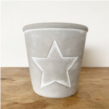 Concrete Pot with White Star