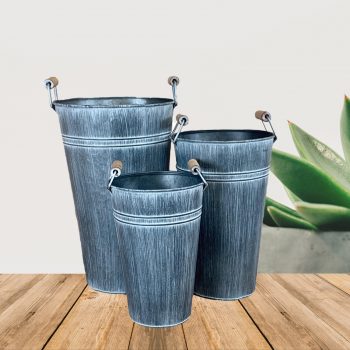 Distressed Metal Vases