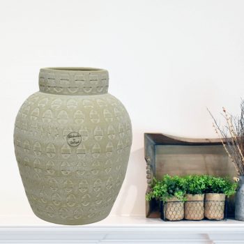 Patterned Terracotta Vase - 30cm