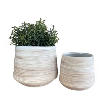 Natural Stoneware Set of Pots 15cm