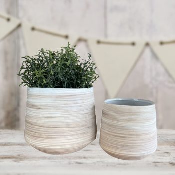 Natural Stoneware Set of Pots 15cm