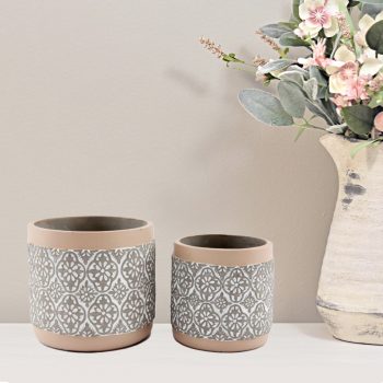 Embossed Planters - Set of Two