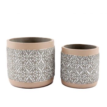 Embossed Planters - Set of Two