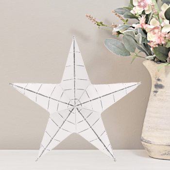 White Metal Barn Star Ridges 32cm