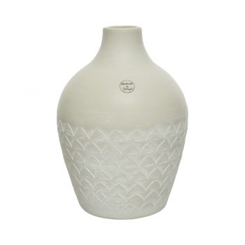 White Terracotta Vase - 40cm